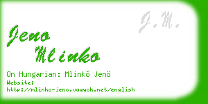 jeno mlinko business card